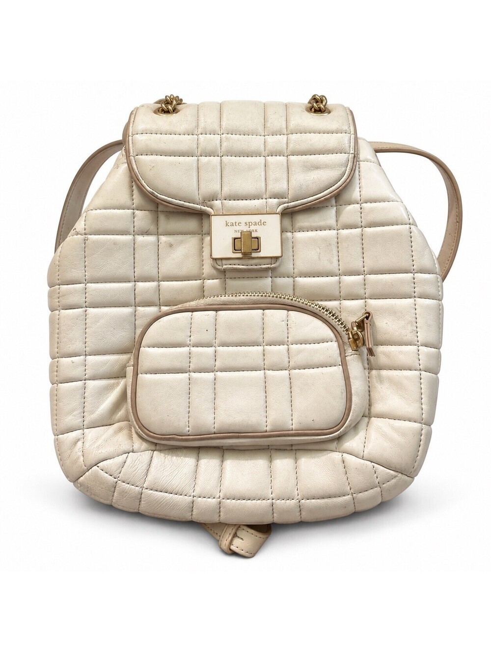 Kate Spade New York Cream Quilted Mini Backpack Gold Hardware Rehab Project